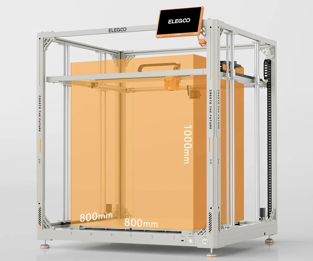 Bauraumgröße des Orangestorm Giga veranschaulicht. 800 x 800x 1000mm Bauraumgröße des Orangestorm Giga veranschaulicht. 800 x 800x 1000mm