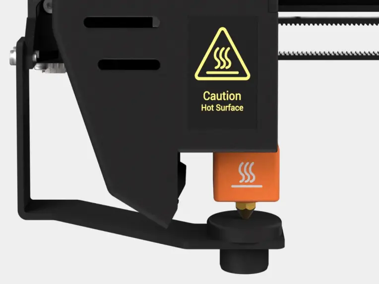 Nahaufnahme von einem Druckkopf mit Focus auf die Nozzle