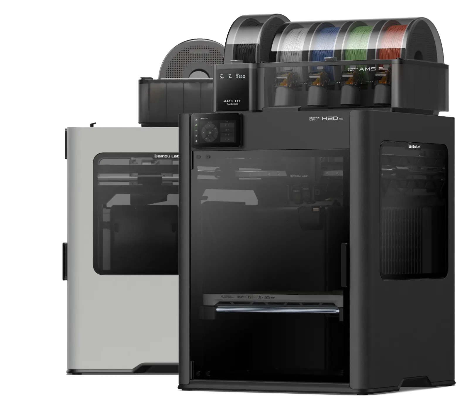 Bambu Lab H2D Pro in der 3/4 und Seitenansicht