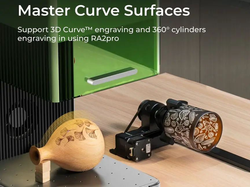 Erweiterung der Gravur auf gewölbten Objekten