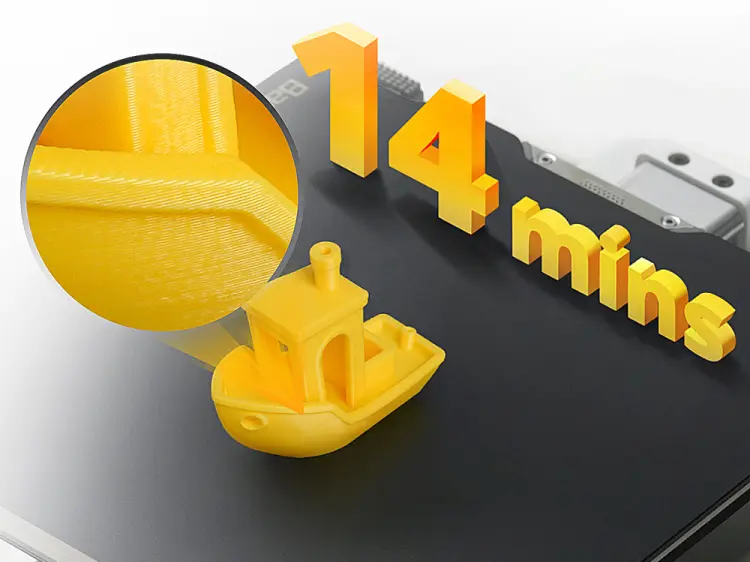 Druckgeschwindigkeit vom A1 mini: 14min