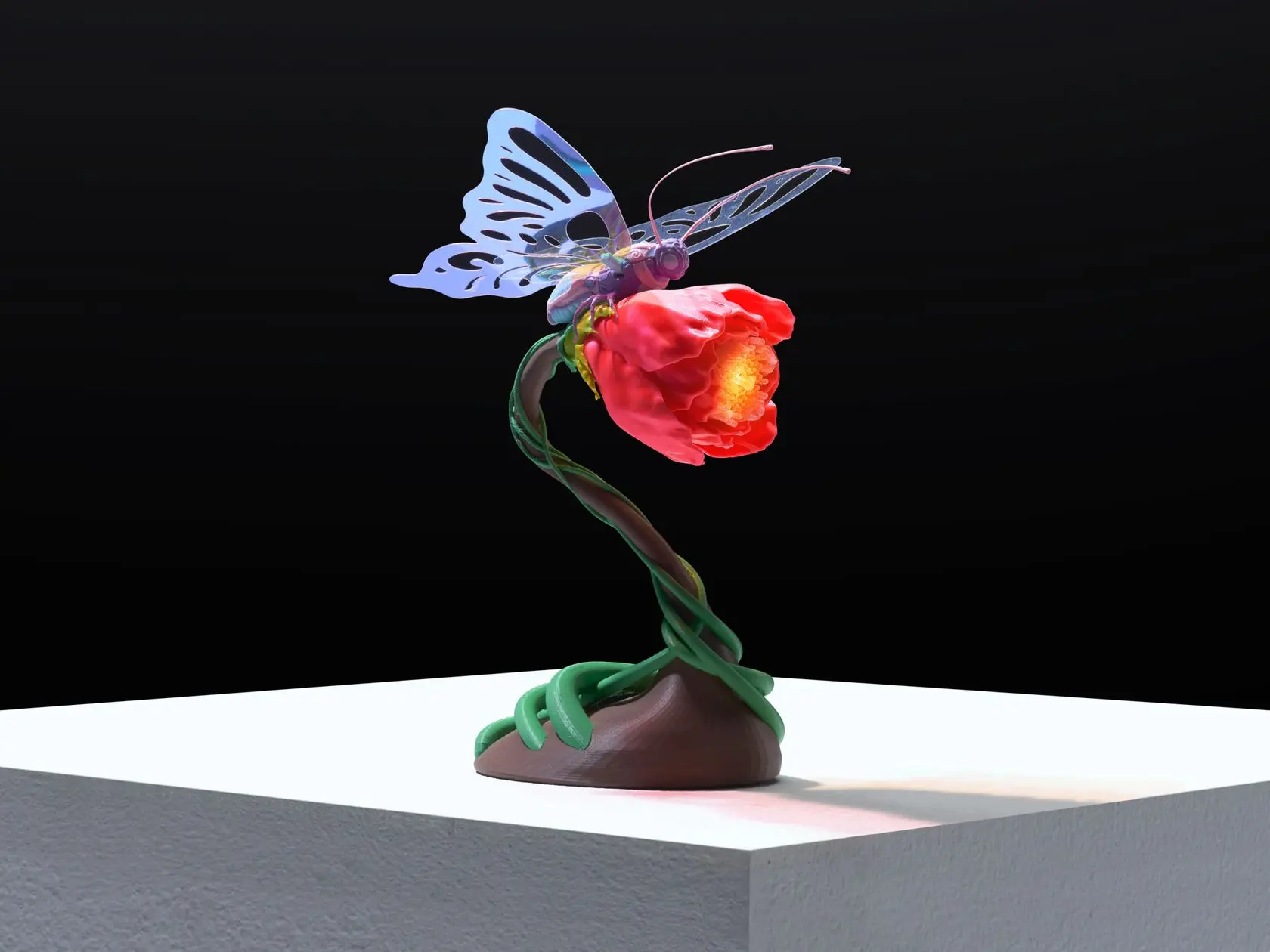 Libelle auf einer Blume gedruckt mit dem H2D