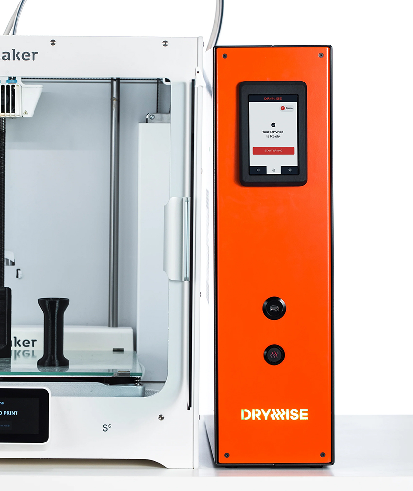 DRYWISE Inline-Filamenttrockner front mit Ultimaker