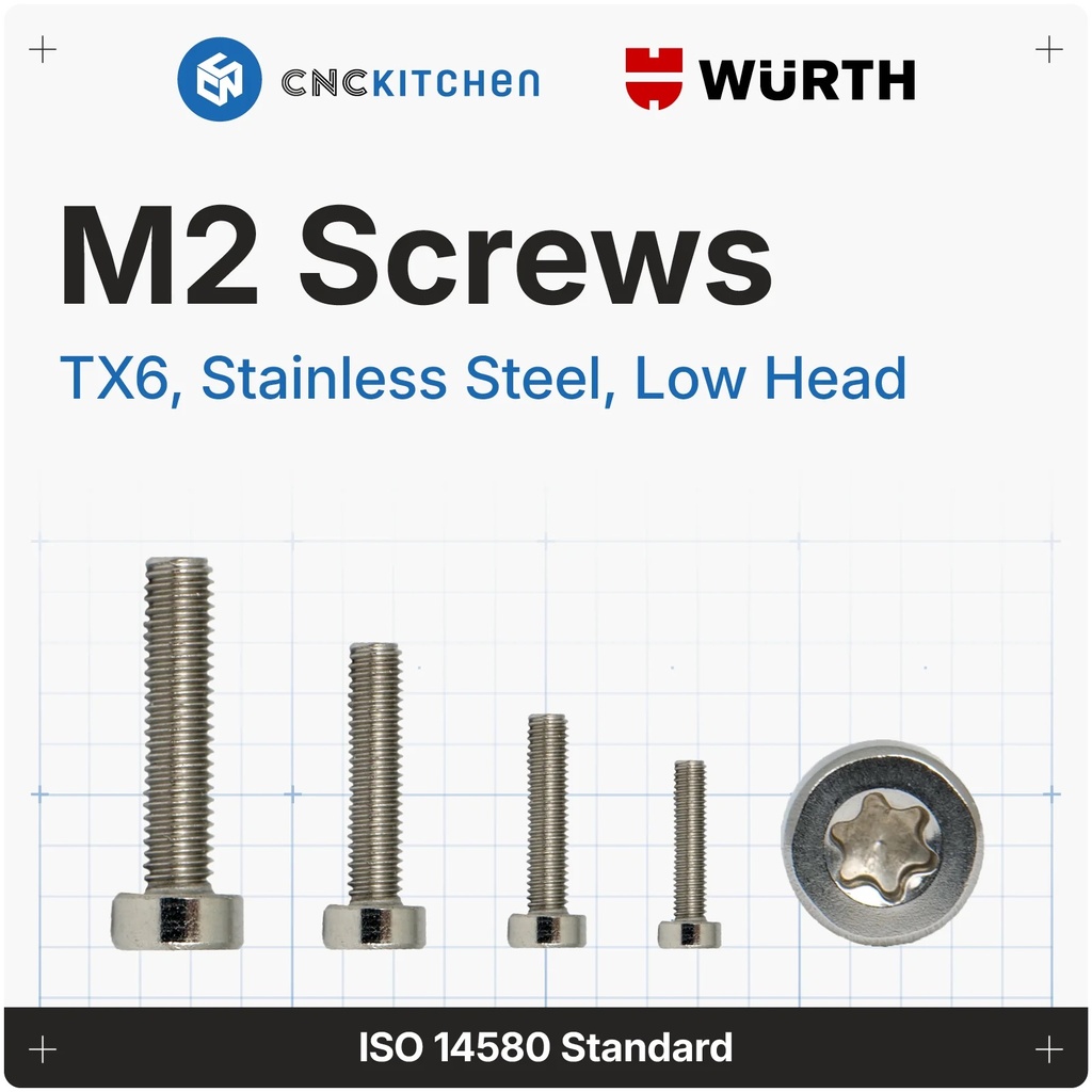 CNC Kitchen Zylinderkopfschrauben mit niedrigem Kopf