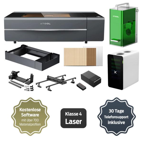 xTool P2S Desktop-CO2-Laser Cutter 55 W + F1 Business Duo