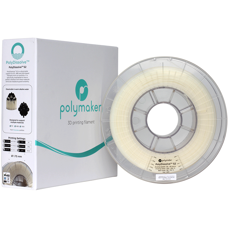 Polymaker PolyDissolve S2 High temp. PVA Filament