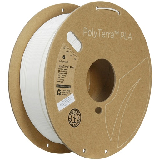 Polymaker PolyTerra PLA Filament (Weiß (Cotton White), 1,75mm)