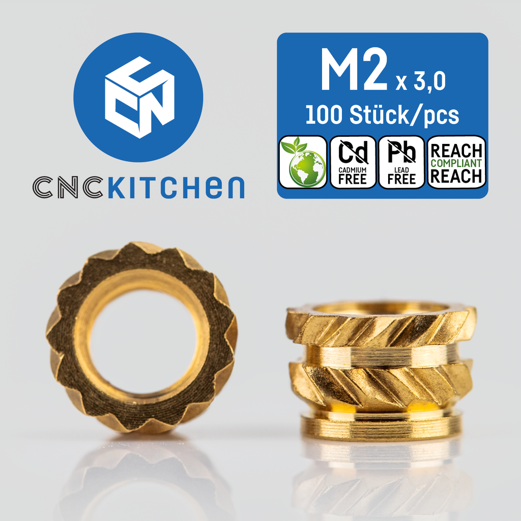 CNC Kitchen Gewindeeinsätze (metrisch) bleifrei