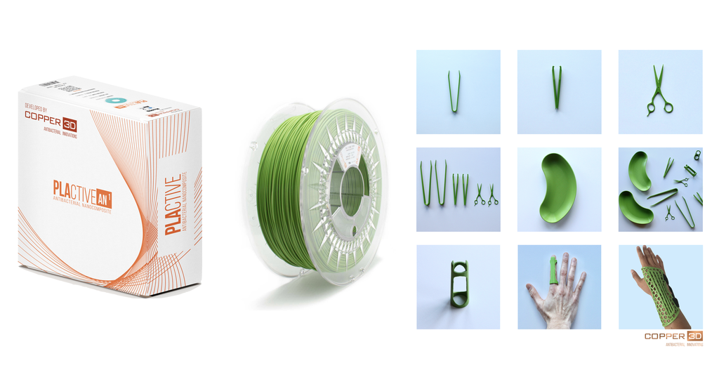 PLActive Anti-Bacterial Filament von Copper3D