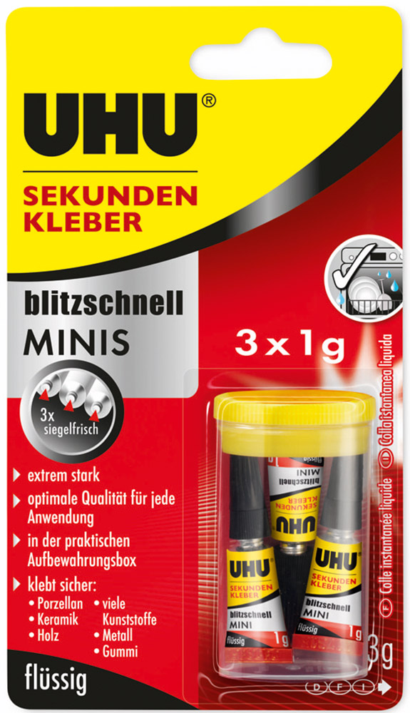 [PACDM00011] UHU Sekundenkleber Blitzschnell Minis 3g