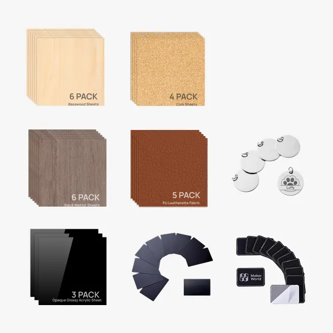 [PACBB00205B.1] Bambu Lab Laser Material Kit – Starter Pack